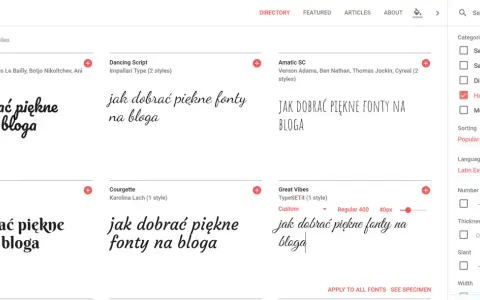 Przegląd różnych rodzajów czcionek Word, w tym pisanych, do wyboru na bloga.