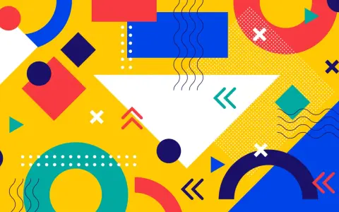 Kolorowe kształty geometryczne tworzą dynamiczne tło na wizytówkę.